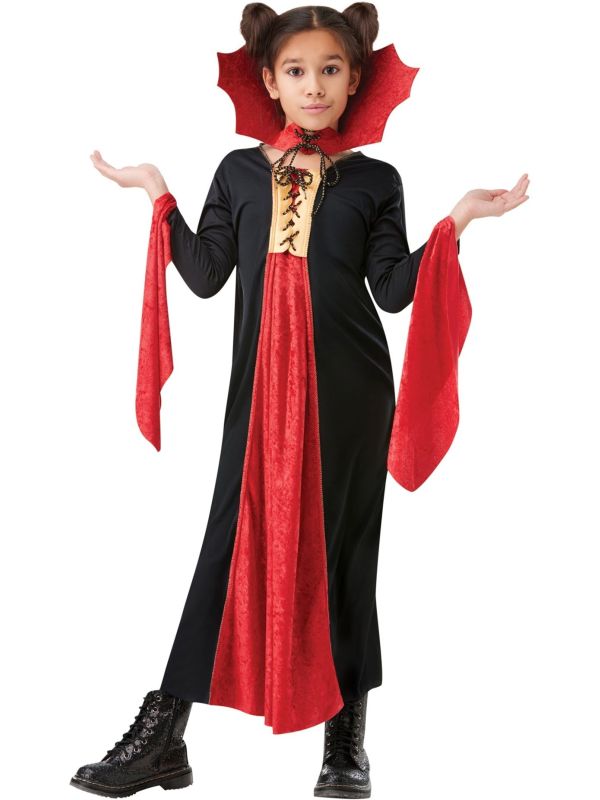 Vampier Gravin Rood Zwart Jurk Meisjes