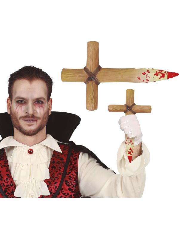 Vampier kruis met bloed 30 cm halloween