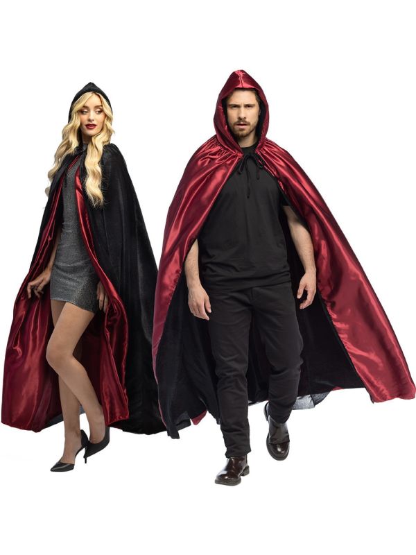 Vampieren Cape Halloween Zwart Rood