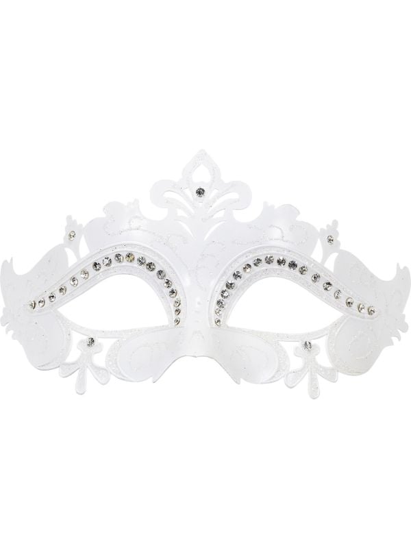 Venetiaans glitter oogmasker wit