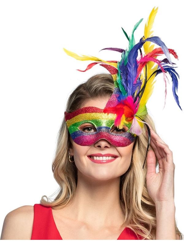Venice oogmasker regenboog