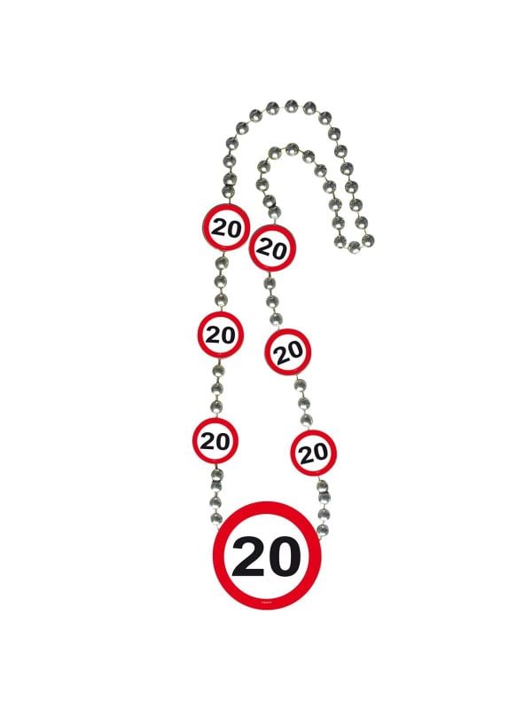 Verjaardag 20 jaar verkeersbord ketting main product photo