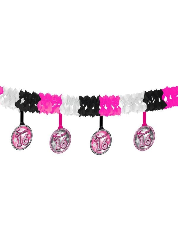Verjaardag slinger met onderhanger sweet 16