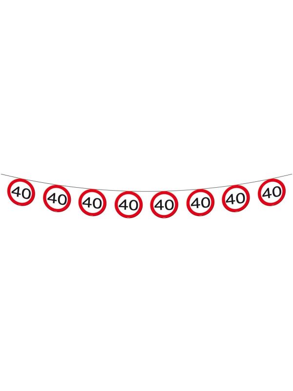 Verkeersbord 40 jaar vlaggenlijn 12 meter