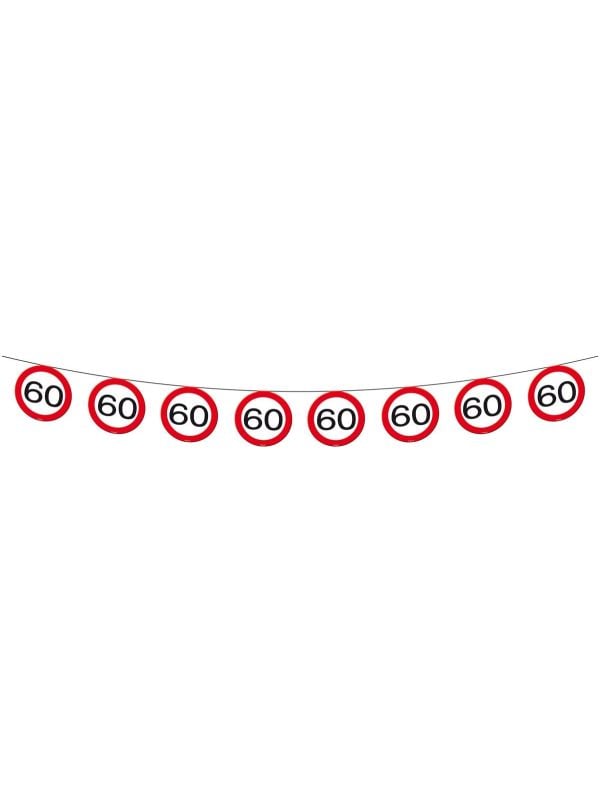 Verkeersbord 60 jaar vlaggenlijn 12 meter