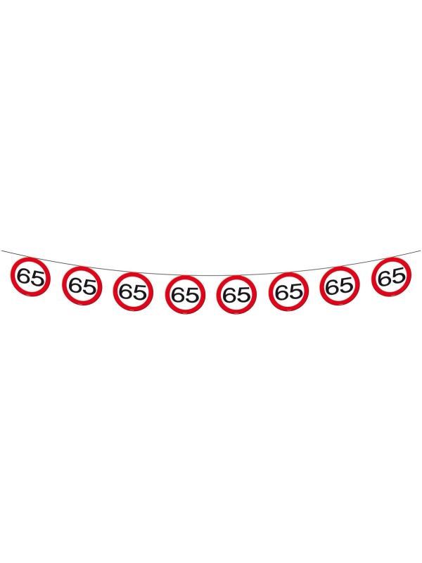 Verkeersbord 65 jaar vlaggenlijn 12 meter