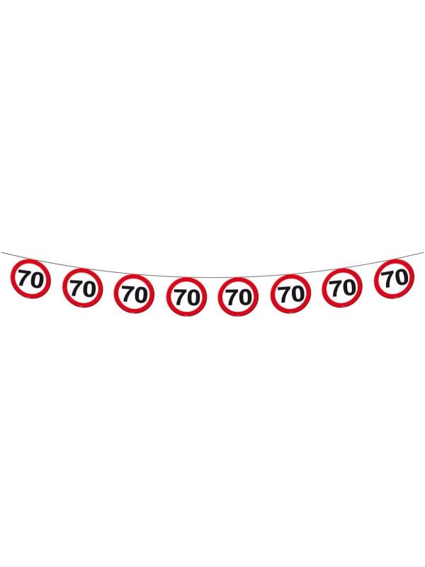 Verkeersbord 70 jaar vlaggenlijn 12 meter