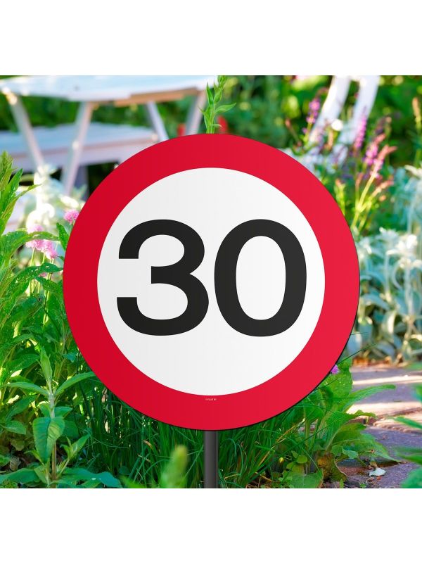 Verkeersbord verjaardag 30 jaar tuinbord