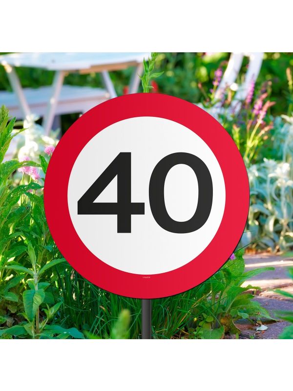 Verkeersbord verjaardag 40 jaar tuinbord main product photo