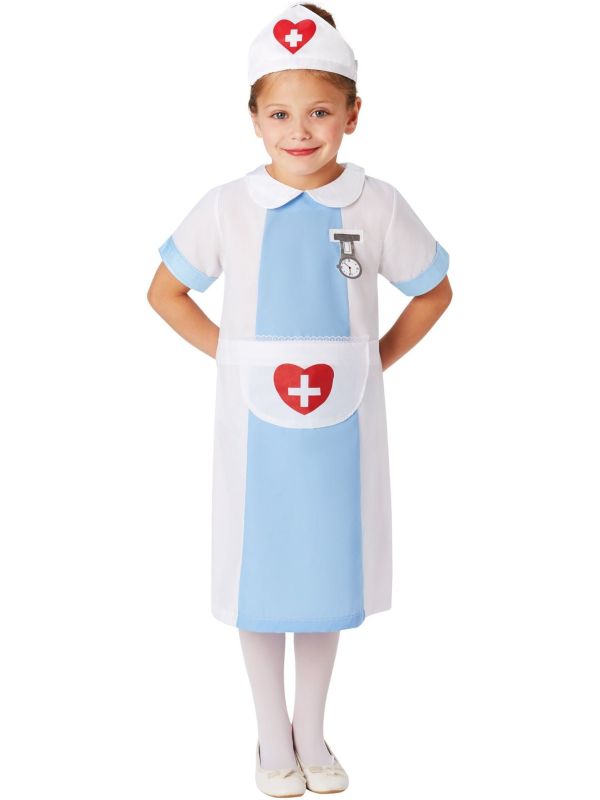Verpleegster outfit Meisjes Wit Blauw