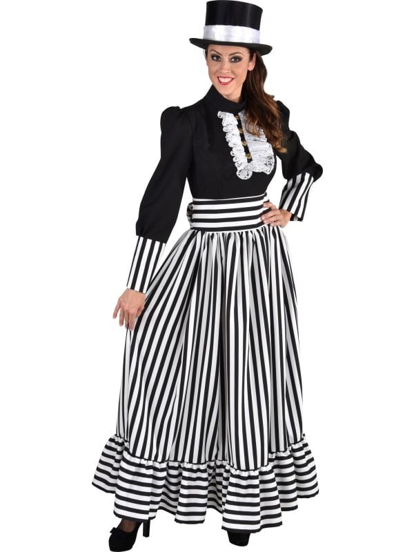 Victoriaanse zwart witte jurk vrouwen main product photo
