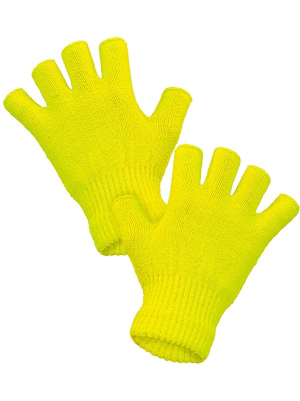 Vingerloze Handschoenen Neon Geel Dames Mannen