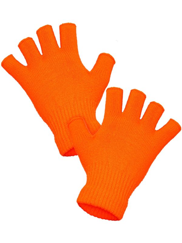 Vingerloze Handschoenen Neon Oranje Dames Mannen