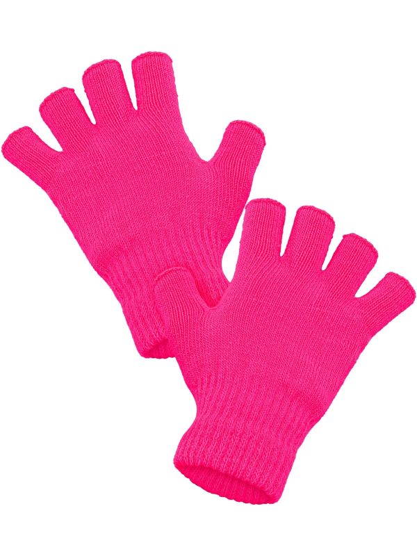 Vingerloze Handschoenen Neon Roze Dames Mannen