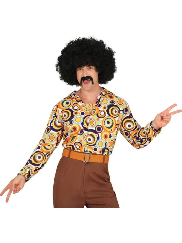 Vintage Regenboog 70's Blouse rondjes