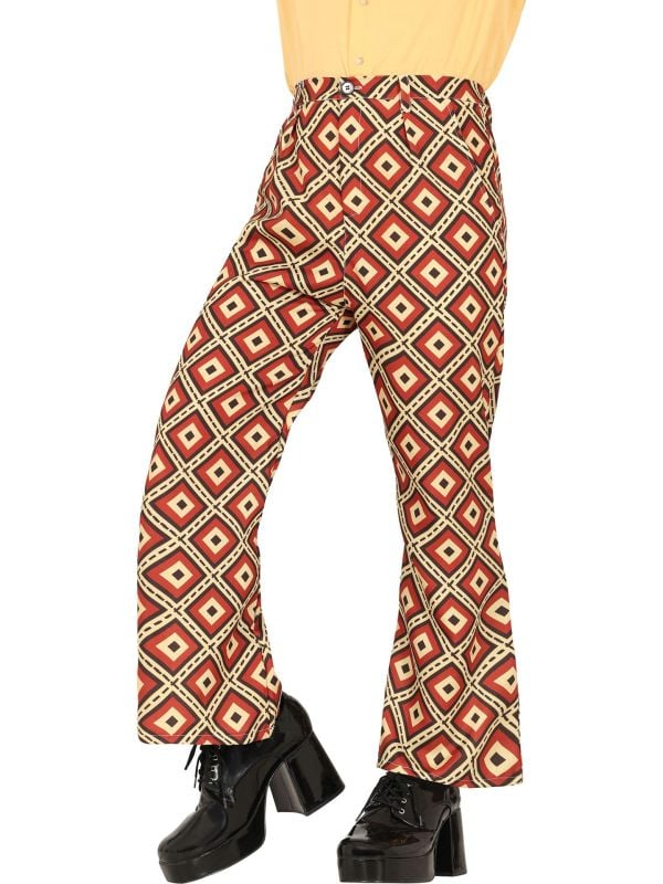 Vintage Regenboog 70's Pantalon vierkanten