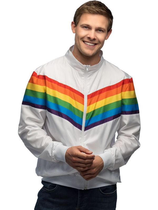 Vintage Regenboog Pride Trainingspak Heren Wit