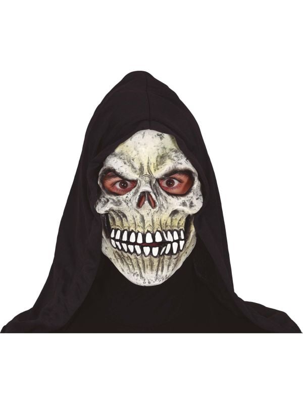 Vinyl skelet masker met kap halloween