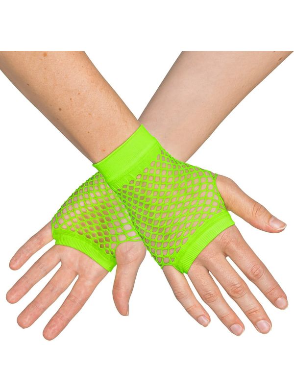 Visnet Vingerloze Handschoenen Neongroen