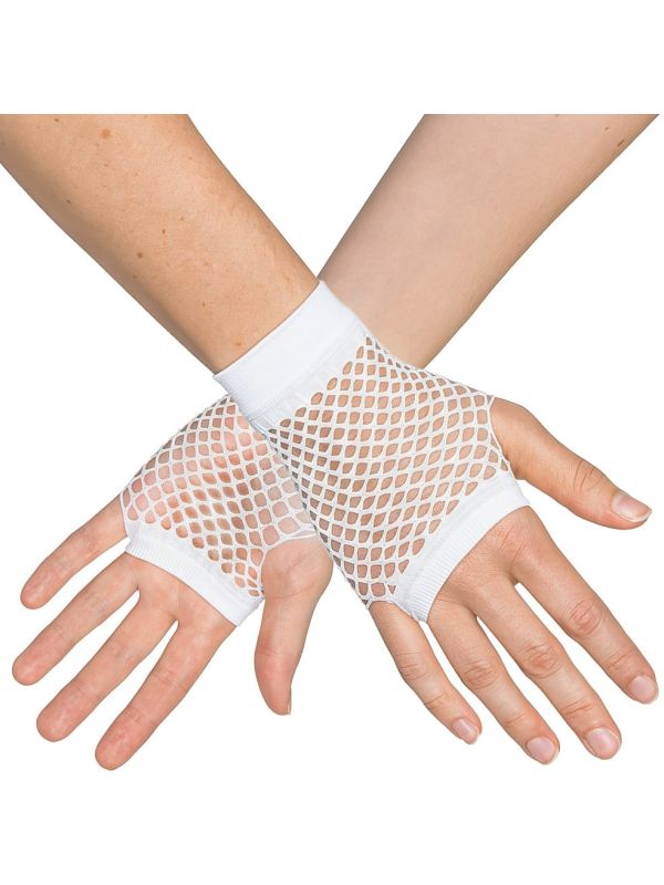 Visnet Vingerloze Handschoenen Wit