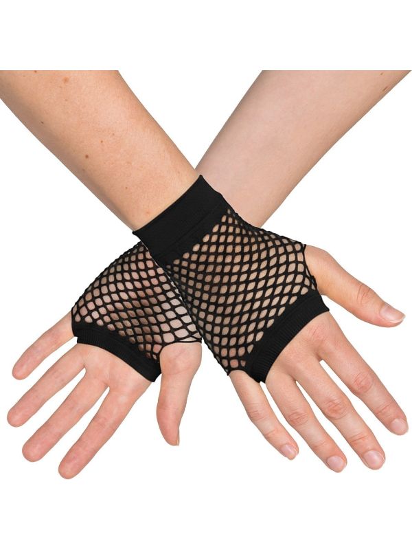 Visnet Vingerloze Handschoenen Zwart
