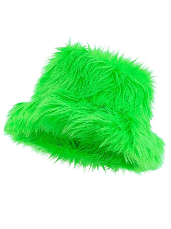 Vissershoedje Pluche Neon Groen