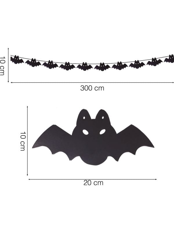Vlaggetjeslijn vleermuis 3 meter halloween