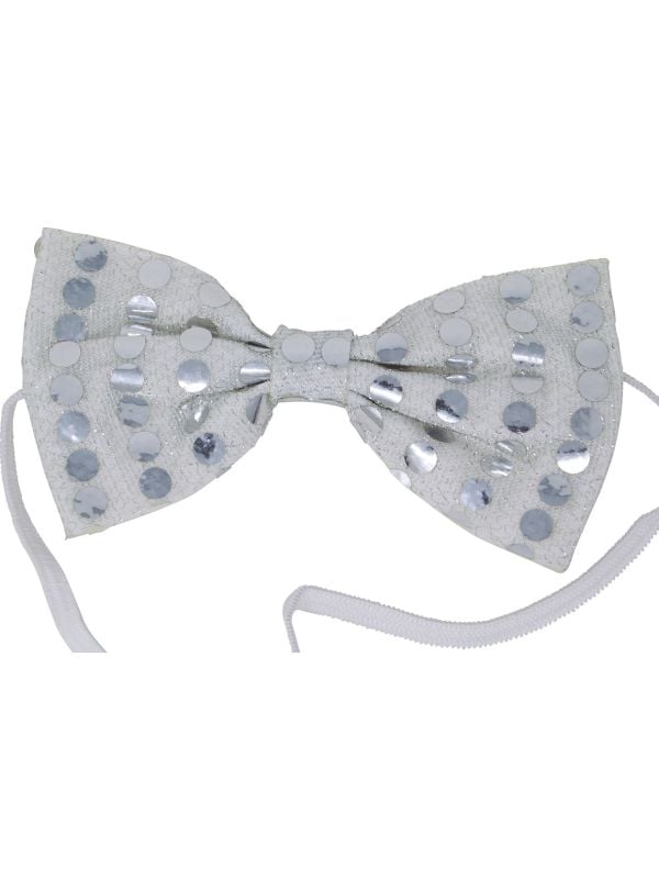 Vlinderstrik pailletten zilver main product photo