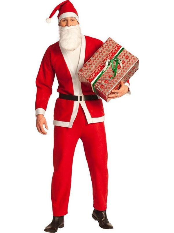 Volledig kerstman kostuum rood