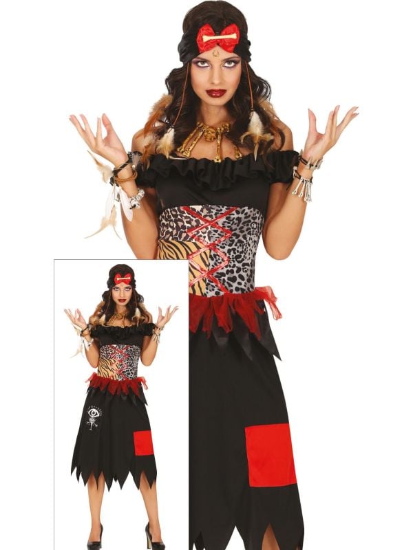 Voodoo Sjamaan jurk halloween dames