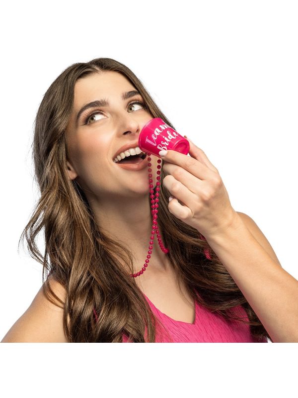 Vrijgezellenfeest Shotglaasje Ketting Roze