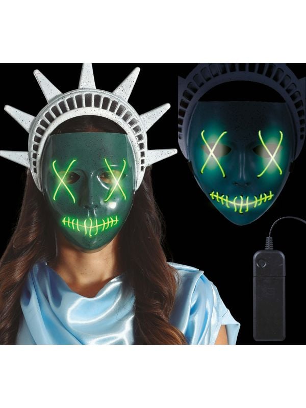 Vrijheidsbeeld verlicht masker halloween