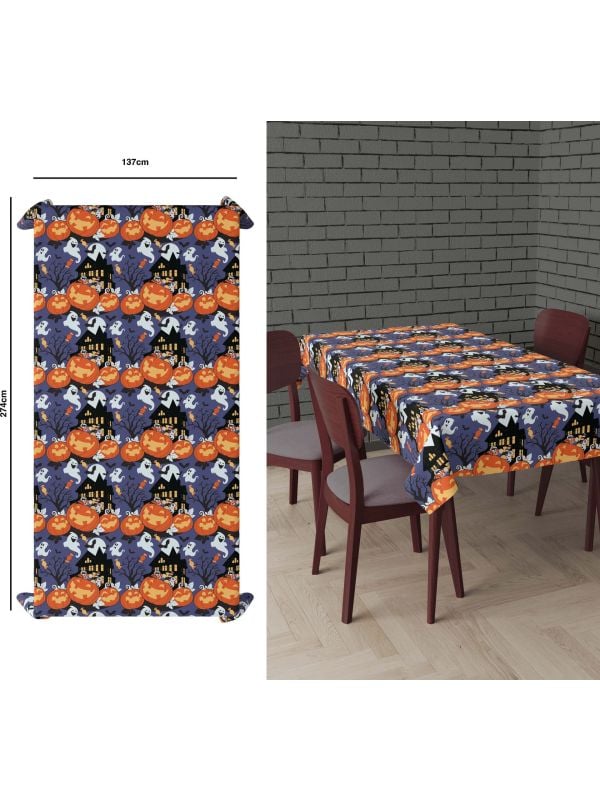 Vrolijke pompoen tafelkleed 137 x 274 cm halloween