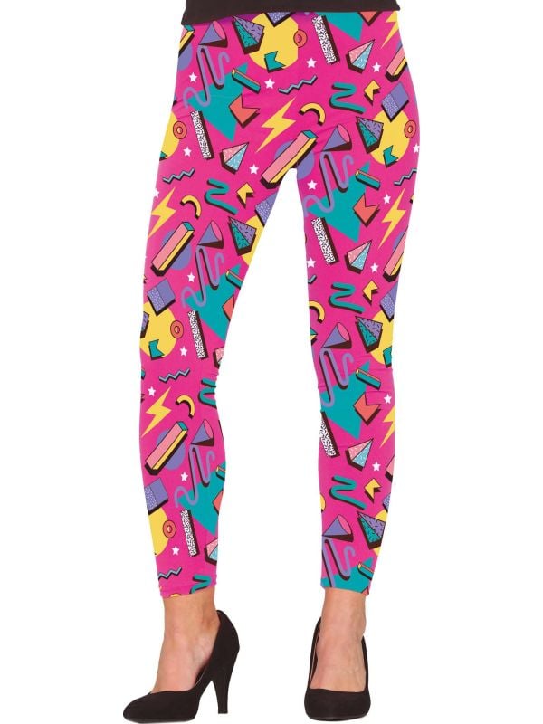 Vrouwelijke 80's Leggings in Roze Multicolor