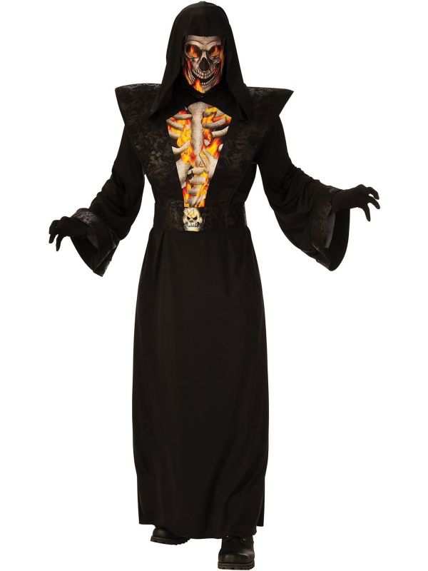 Vuur Grim Reaper Halloween Kostuum Volwassenen