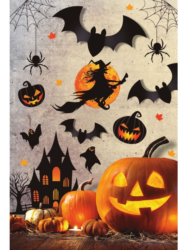 Wanddecoratie heks 70 x 80 cm halloween