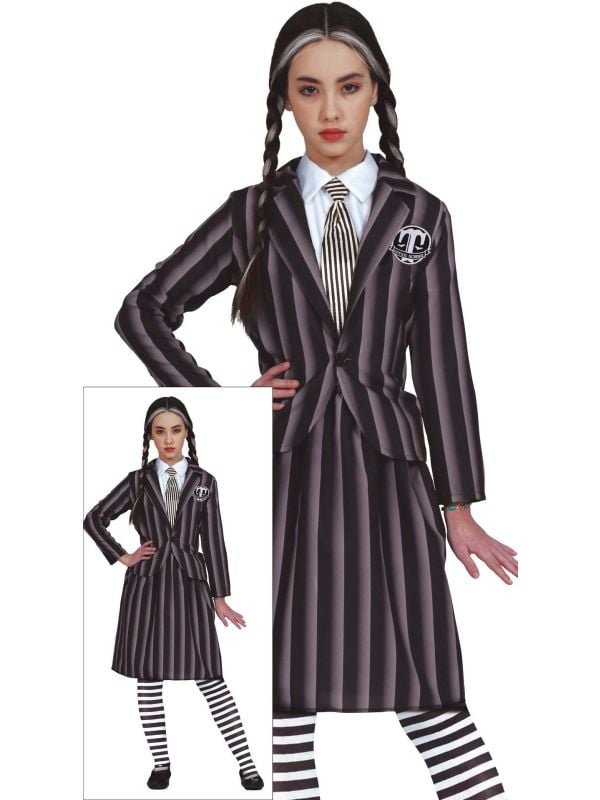 Wednesday Addams Family School Uniform Meisjes 14-16 Jaar