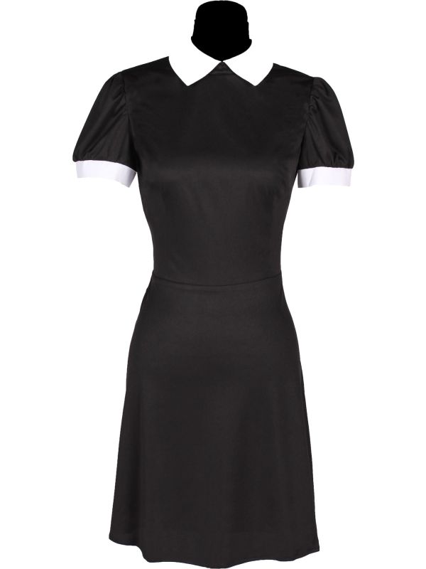 Wednesday Addams Jurk Meisjes Zwart Wit Halloween