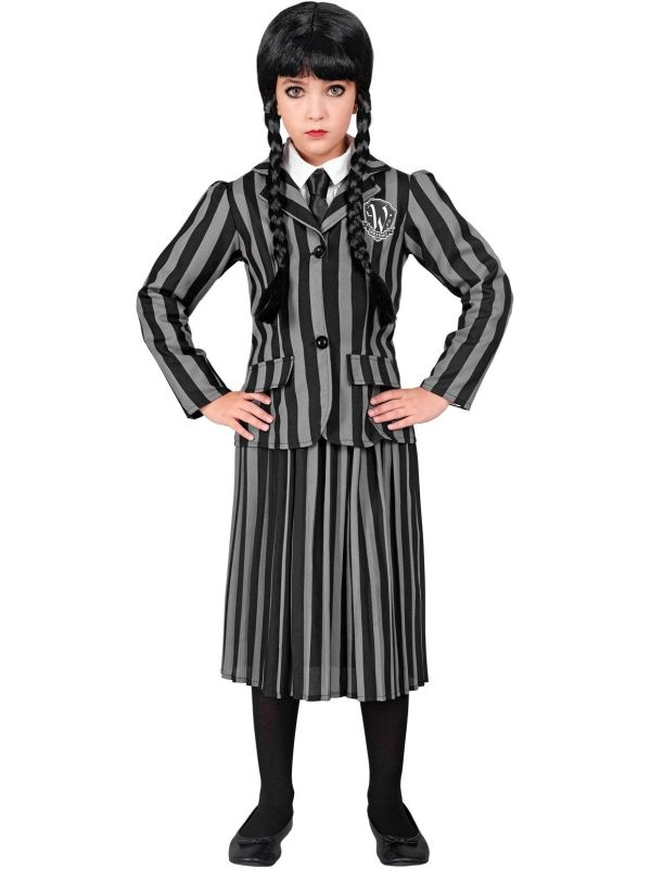 Wednesday Addams Kostuum Zwart Wit Meisjes