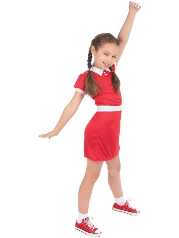 Weesmeisje Kind Kostuum Rode Jurk
