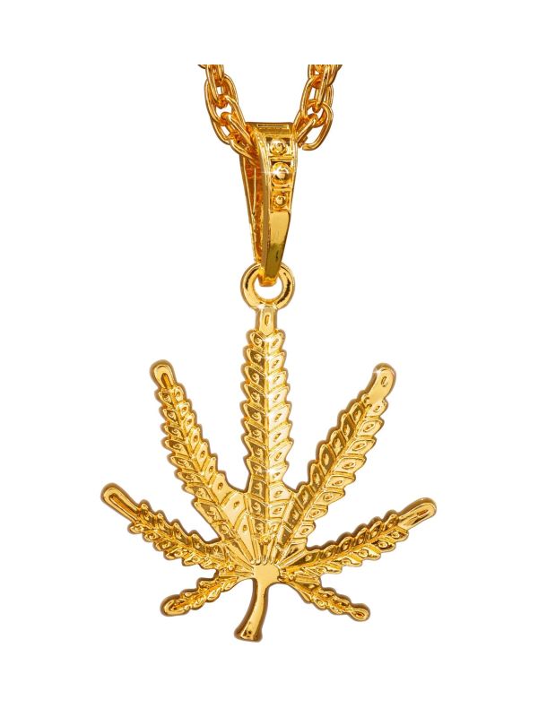 Wietblad Gouden Foute Ketting Feest