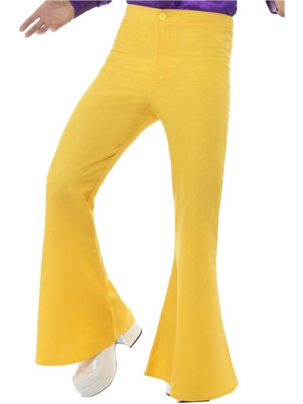 Wijde hippie broek geel heren main product photo