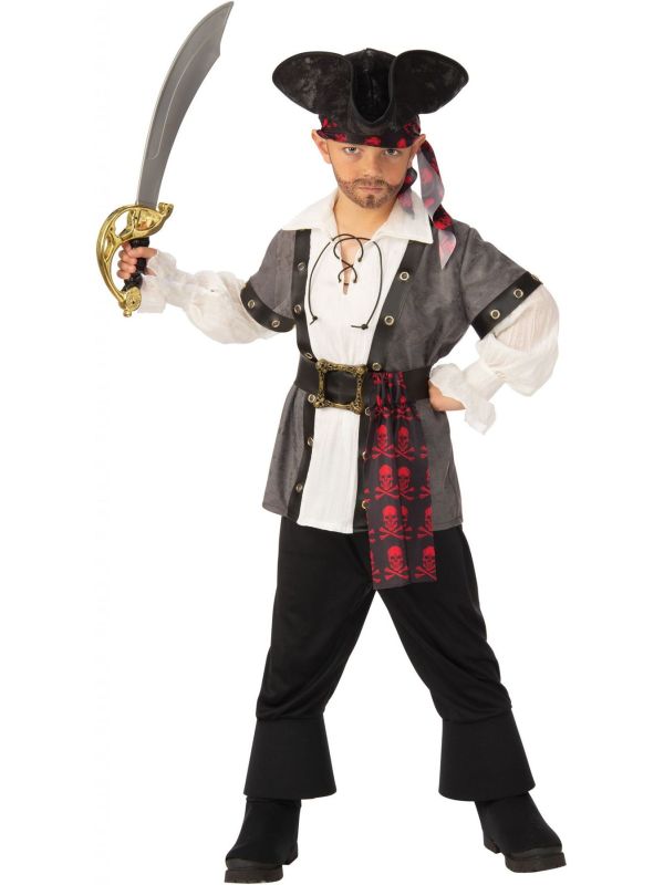 Wit Grijze Piraat Kostuum Kinderen