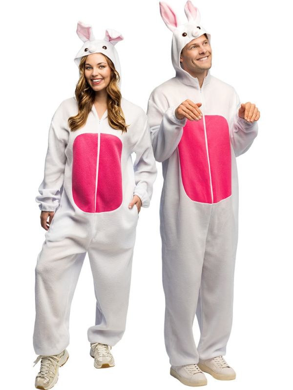 Wit Konijn Jumpsuit Dames Heren