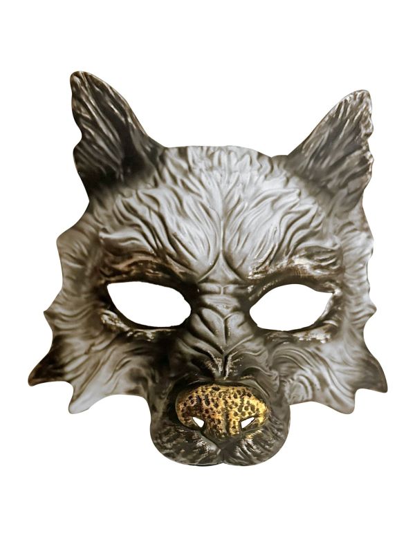 Wit met Goud Wolf Halfmasker