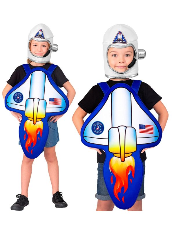 Witte Astronaut Verkleedset met Helm Kind 110-116 cm