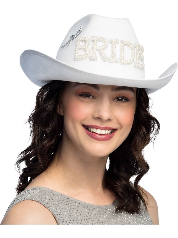 Witte 'Bride' Cowboyhoed Vrijgezellenfeest
