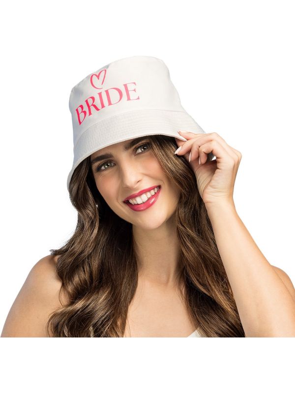 Witte Dames Bucket Hat Vrijgezellenfeest