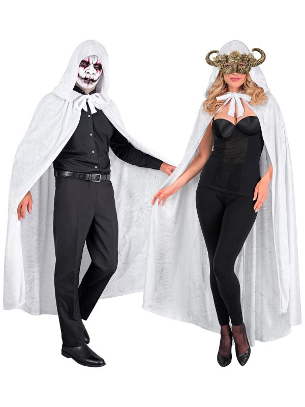 Witte Fantasy Mantel met Capuchon