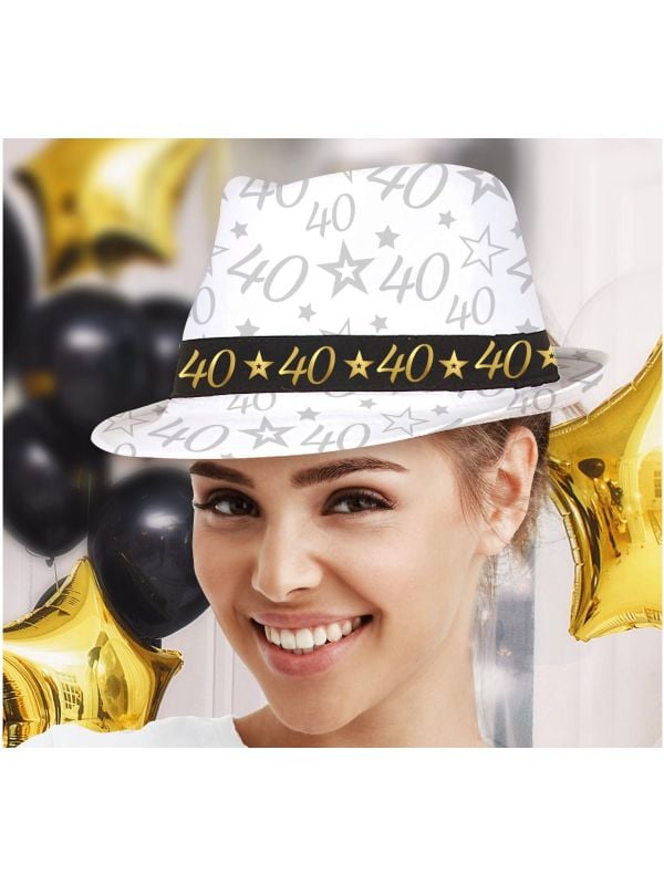 Witte Fedora 40 Jaar Verjaardag